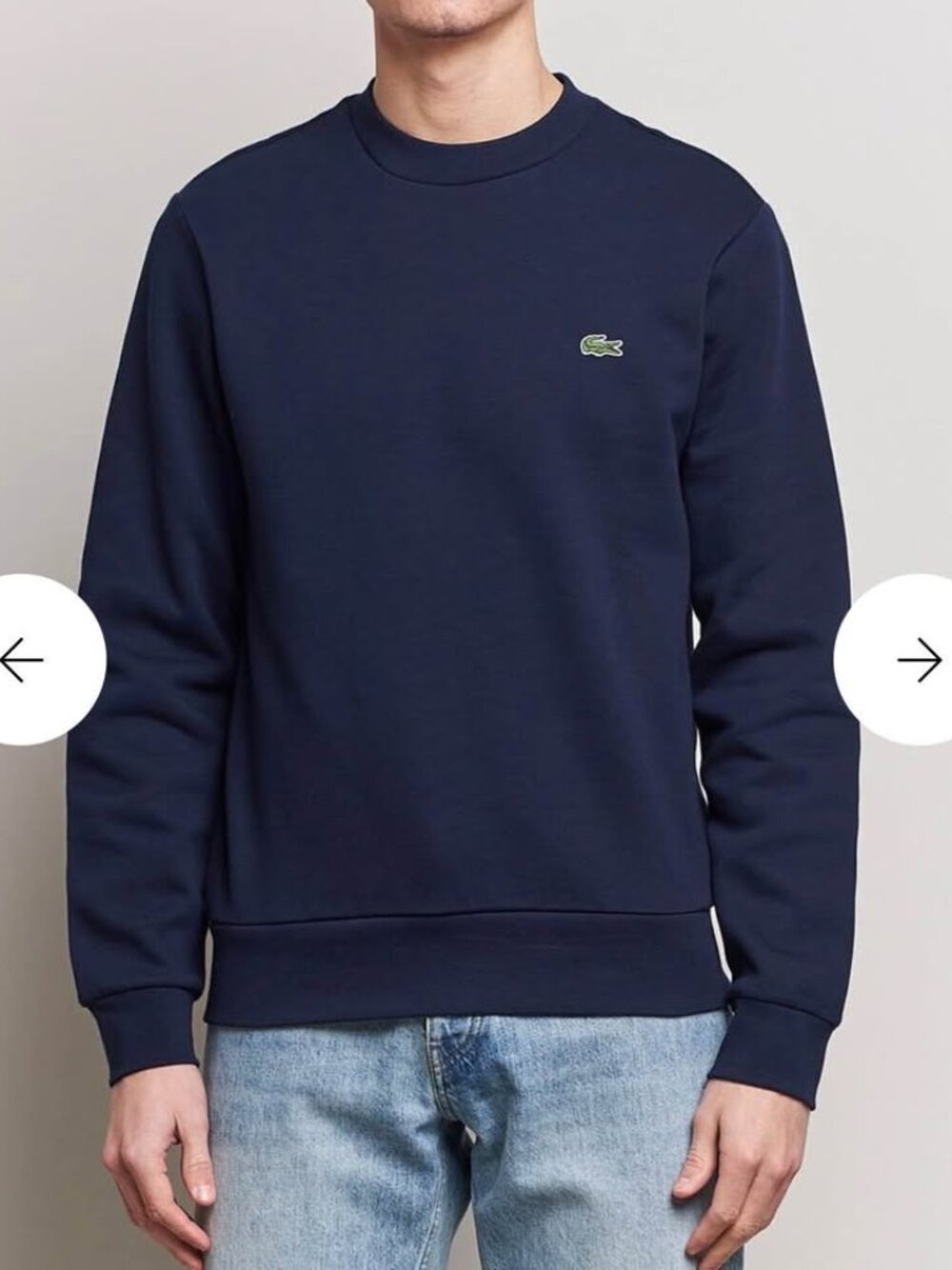 Lacoste Men’s Crew Neck Cotton Pullover Sweatshirt in Navy Blue -XXL (7)